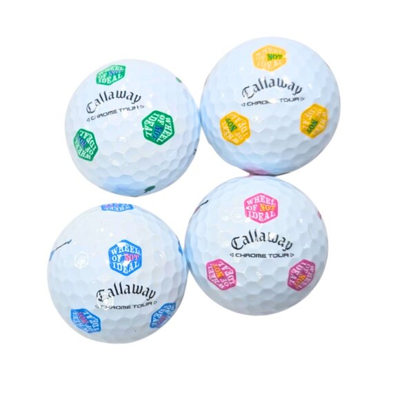 Callaway x Good Good 4 NEW Wheel of Not Ideal Super Tour Truvis Golf Balls - Picture 4 of 5